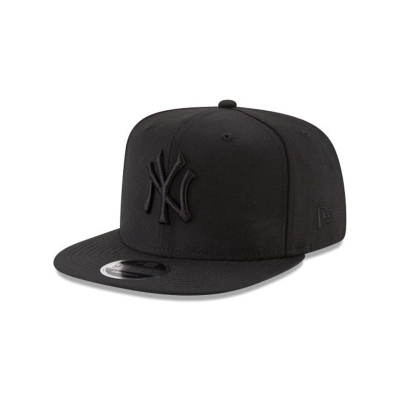 Black New York Yankees Hat - New Era MLB Black On Black High Crown 9FIFTY Snapback Caps USA2537946